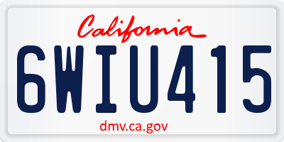 CA license plate 6WIU415