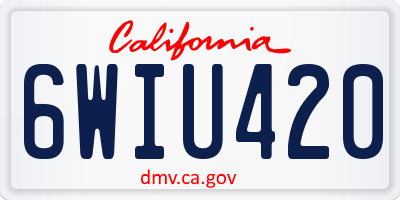 CA license plate 6WIU420