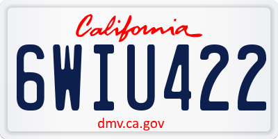 CA license plate 6WIU422