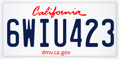 CA license plate 6WIU423