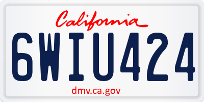 CA license plate 6WIU424