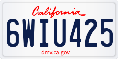 CA license plate 6WIU425