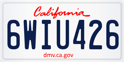 CA license plate 6WIU426