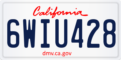 CA license plate 6WIU428