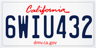 CA license plate 6WIU432