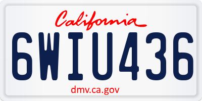 CA license plate 6WIU436
