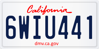 CA license plate 6WIU441