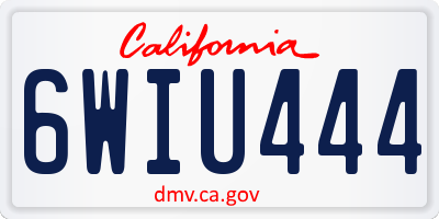 CA license plate 6WIU444
