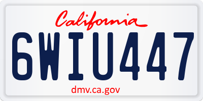 CA license plate 6WIU447