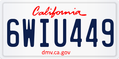 CA license plate 6WIU449