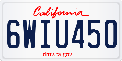 CA license plate 6WIU450