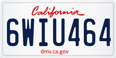 CA license plate 6WIU464