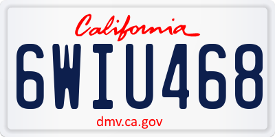 CA license plate 6WIU468