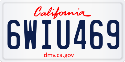 CA license plate 6WIU469