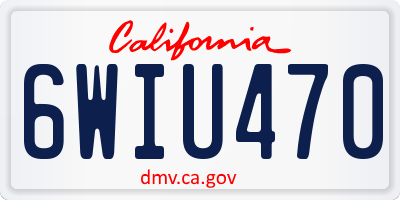CA license plate 6WIU470