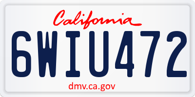 CA license plate 6WIU472