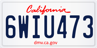 CA license plate 6WIU473