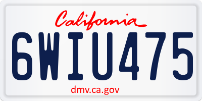 CA license plate 6WIU475