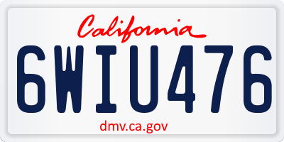 CA license plate 6WIU476