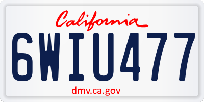 CA license plate 6WIU477