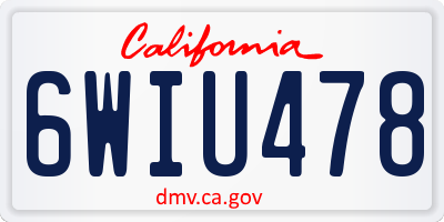 CA license plate 6WIU478