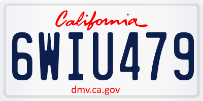 CA license plate 6WIU479