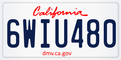 CA license plate 6WIU480