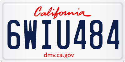 CA license plate 6WIU484