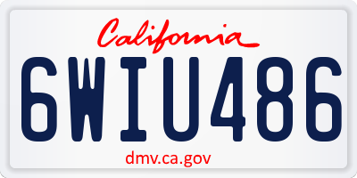 CA license plate 6WIU486