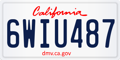CA license plate 6WIU487
