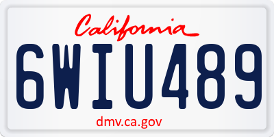 CA license plate 6WIU489
