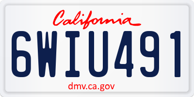 CA license plate 6WIU491