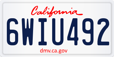 CA license plate 6WIU492