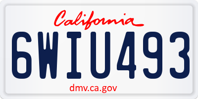 CA license plate 6WIU493