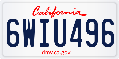 CA license plate 6WIU496