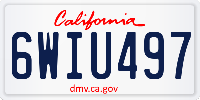 CA license plate 6WIU497