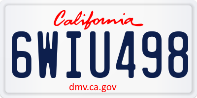 CA license plate 6WIU498