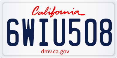 CA license plate 6WIU508