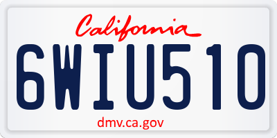 CA license plate 6WIU510