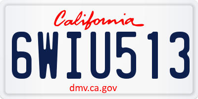 CA license plate 6WIU513