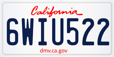 CA license plate 6WIU522