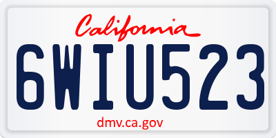 CA license plate 6WIU523