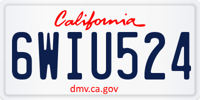 CA license plate 6WIU524