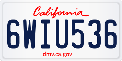 CA license plate 6WIU536