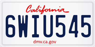 CA license plate 6WIU545