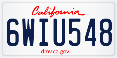 CA license plate 6WIU548