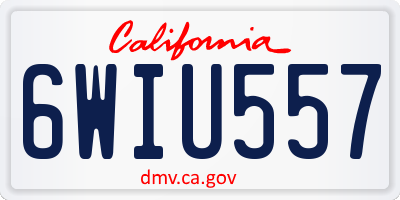 CA license plate 6WIU557