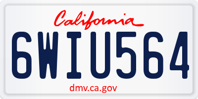 CA license plate 6WIU564