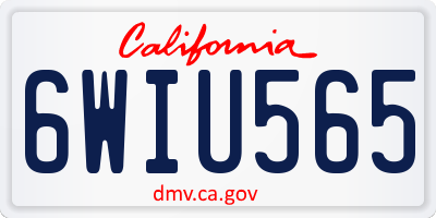 CA license plate 6WIU565