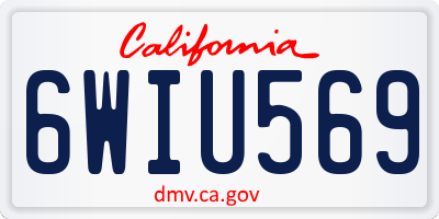 CA license plate 6WIU569